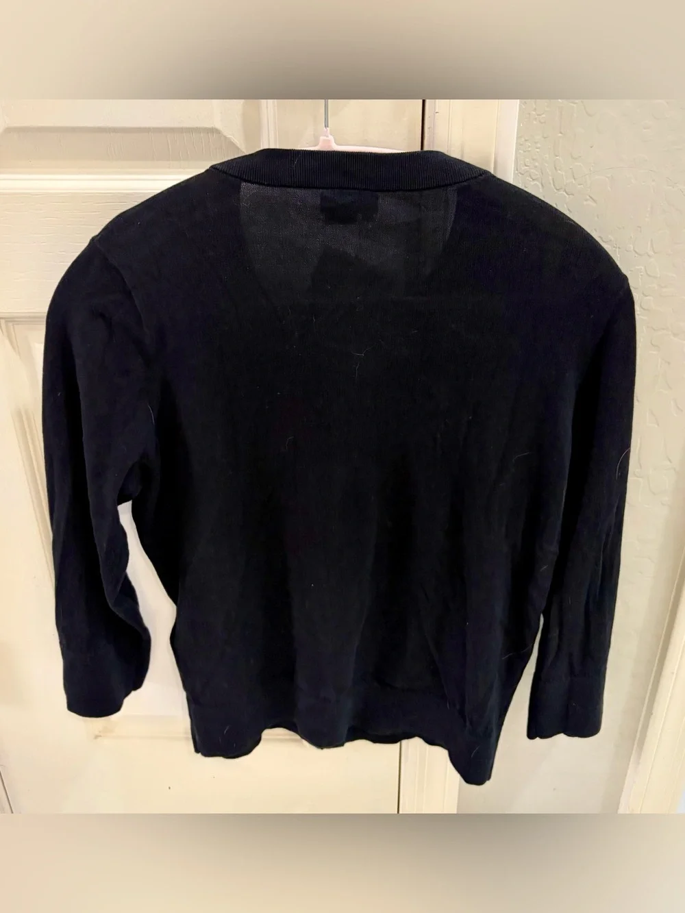 NWT Kate Spade Tula Black Pearl-Trim Cardigan M
